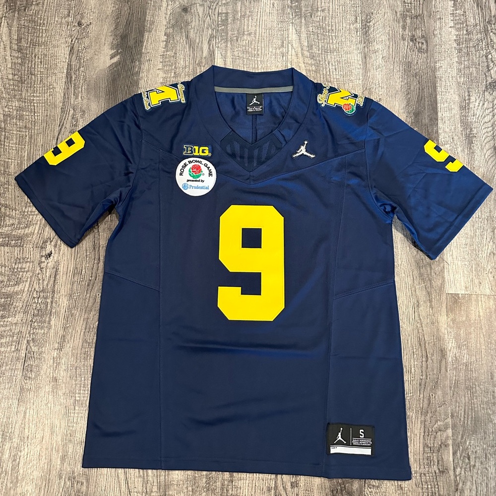 JJ McCarthy Michigan Wolverines Rose Bowl 2024 Blue Jersey Size S-XXL